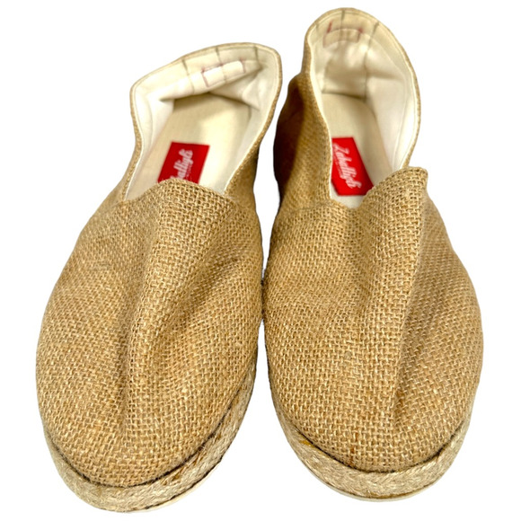 Zabattigli Espadrille Flat Shoes Womens 7 EU 37 Beige Fabric Slip On Handmade - Picture 2 of 9